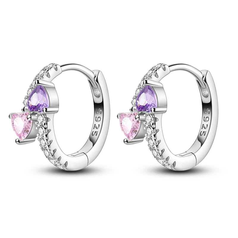 Springtime Earrings For Women 925 Silver Plated Double Hoop Butterfly Bees Ladybird Insect Earrings Party Jewelry Birthday Gifts