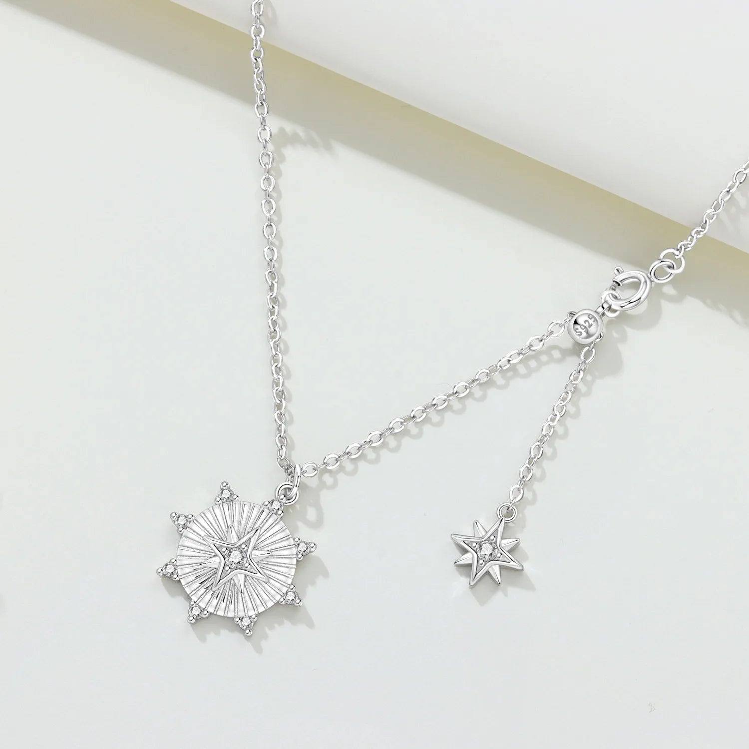 PANPOKI 925 Sterling Silver Personalized Design Star Necklace Pendant Necklace for Women Birthday Gifts Fashion Fine Jewelry