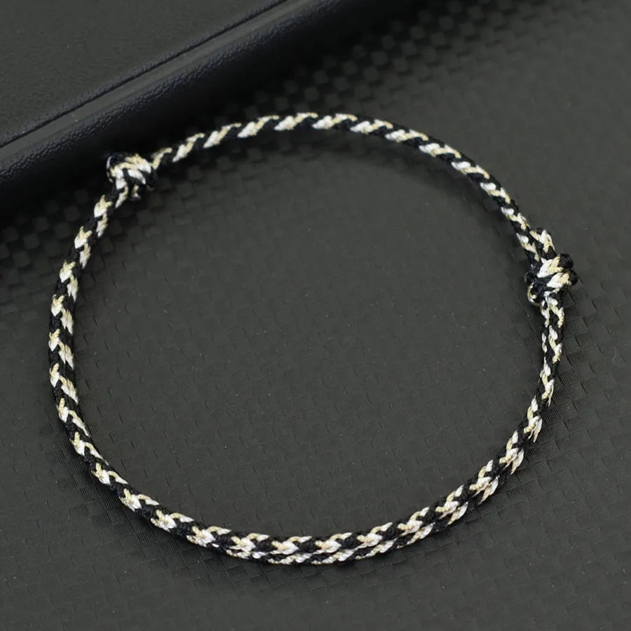 4 Colors Lucky Rope Bracelet For Men Grade A 2mm Thin String Charm Braslet Handmade Adjustable Friendship Braclet Boyfriend Gift