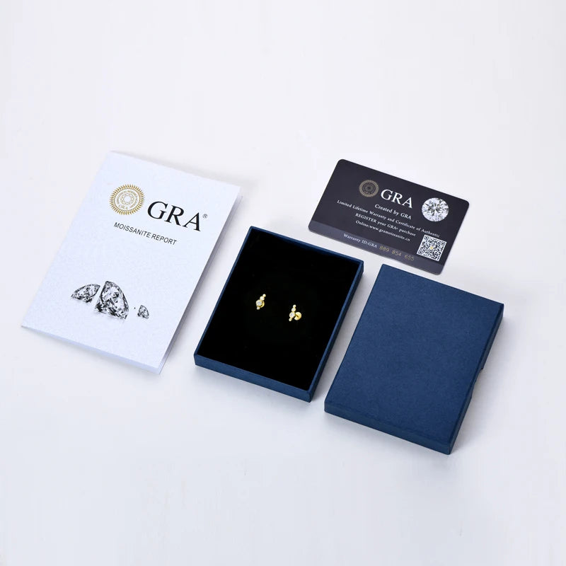 OXTAO 4-Stones Moissanite Stud Earrings S925 Silver Ear Studs D Color Diamond Valentine's Day Christmas Jewelry Gifts For Women