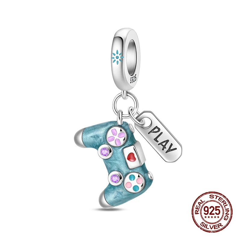 Original 925 Sterling Silver Charms Beads Graduation Season College Entrance Bachelor's Cap Pendant for Bracelet Charm Jewelry