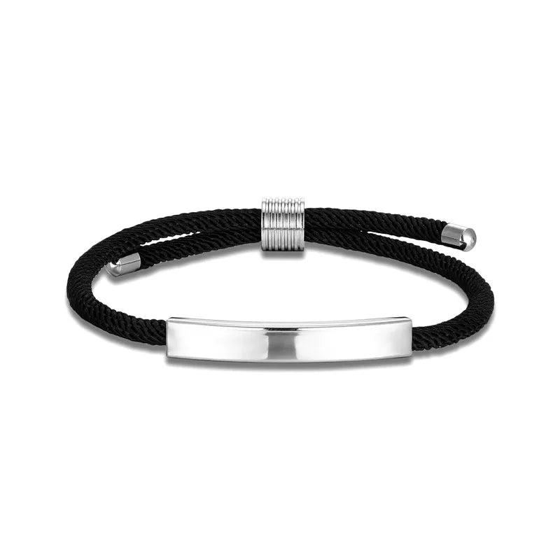 MKENDN Medical Alert Bracelet Personalized Rope Bracelet with Engraving ID & Number Bracelets Minimalist Emergency Jewelry