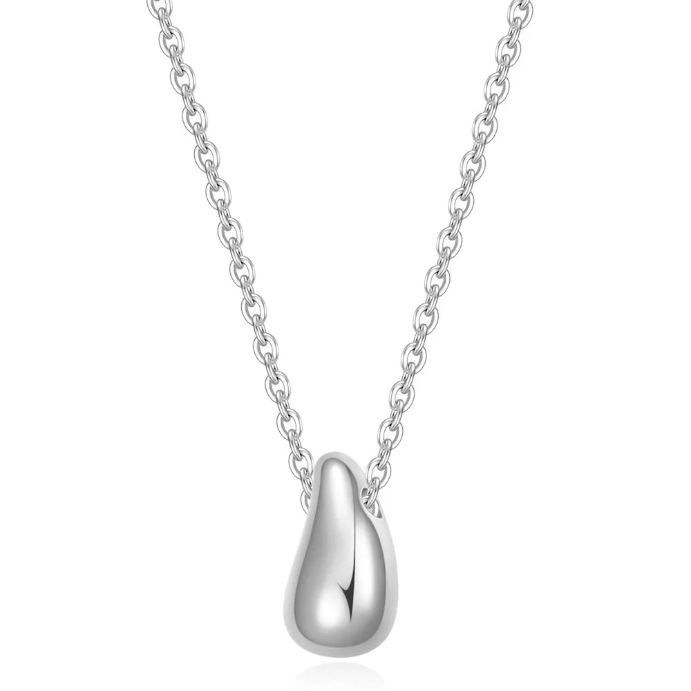 HIPEE Exquisite Fashion Women's Angel Tears Pendant Necklace Stainless Steel Water Drop Necklaces Women Wedding Jewelry Gift
