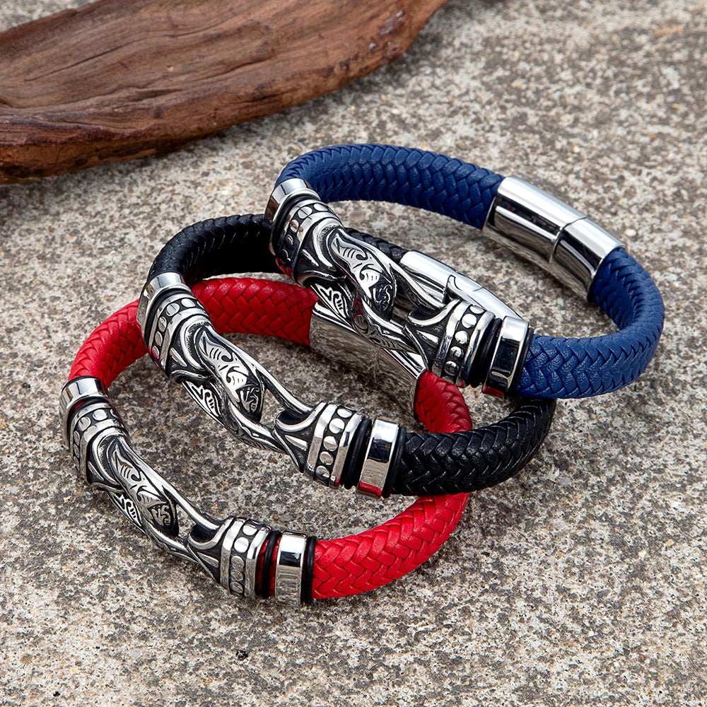 MKENDN Luxury Infinity Knot Braided Leather Bracelet For Men Women Forever Linked Bracelet Valentines Gift for Husband