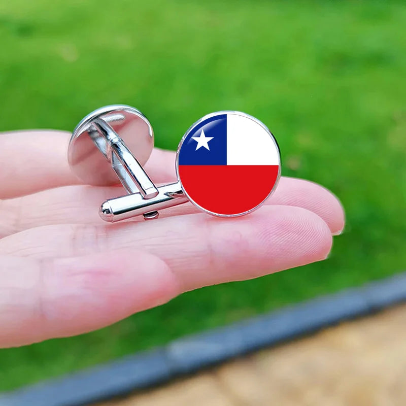 2024 France Flag Cufflinks Spain Chile Russia Netherlands Serbia USA Czech Republic Portugal Norway Switzerland Cuff Links Gift
