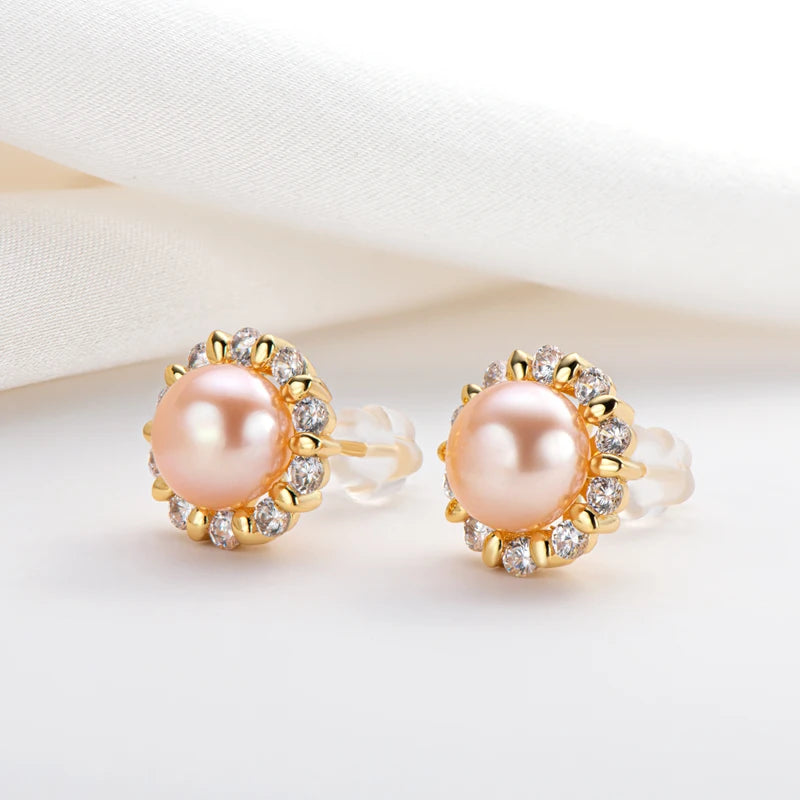 OXTAO Real Natural Freshwater Pearl Fashion Ladies Elegant Earring Jewelry Valentine's Day Girlfriend Birthday Wedding Gift