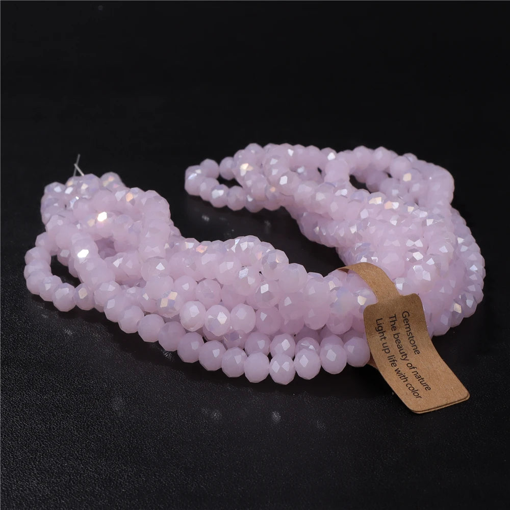 4x6MM/5X8MM Rondelle Crystal Glass Beads AB Color Faceted Loose Spacer Bead For Jewelry Making Clothing Handmade DIY 1 Strand