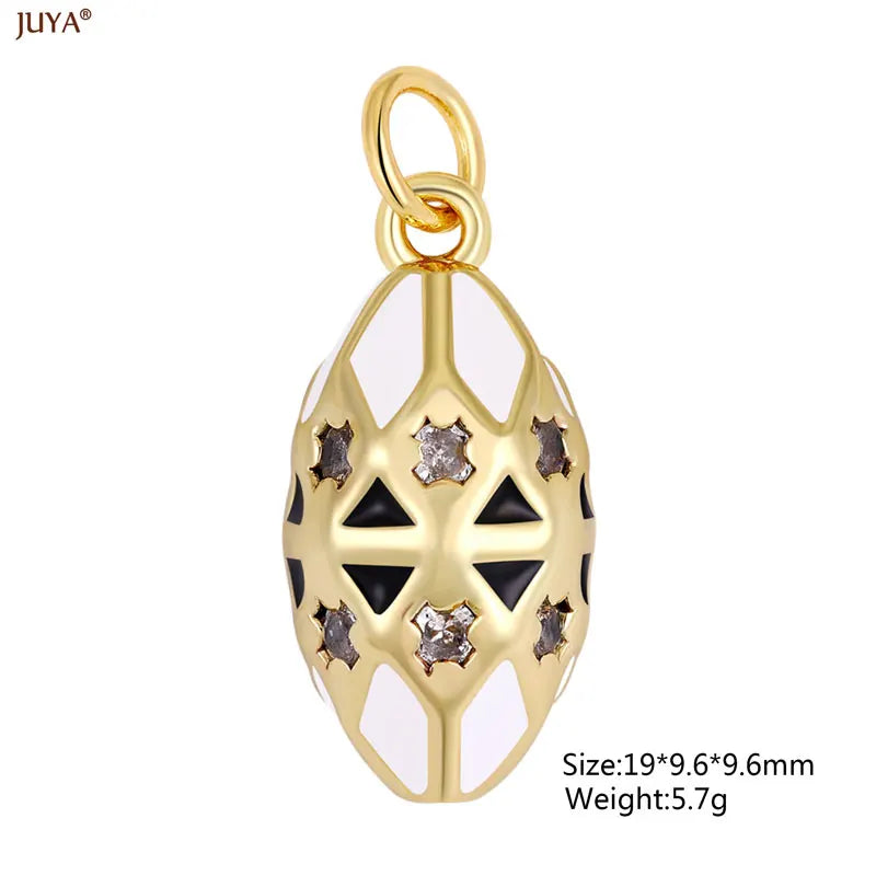 JUYA New 3D Water Drop Pendant Bohemia Type CZ Enamel Charm For DIY Women Necklaces Jewelry Making Accessories