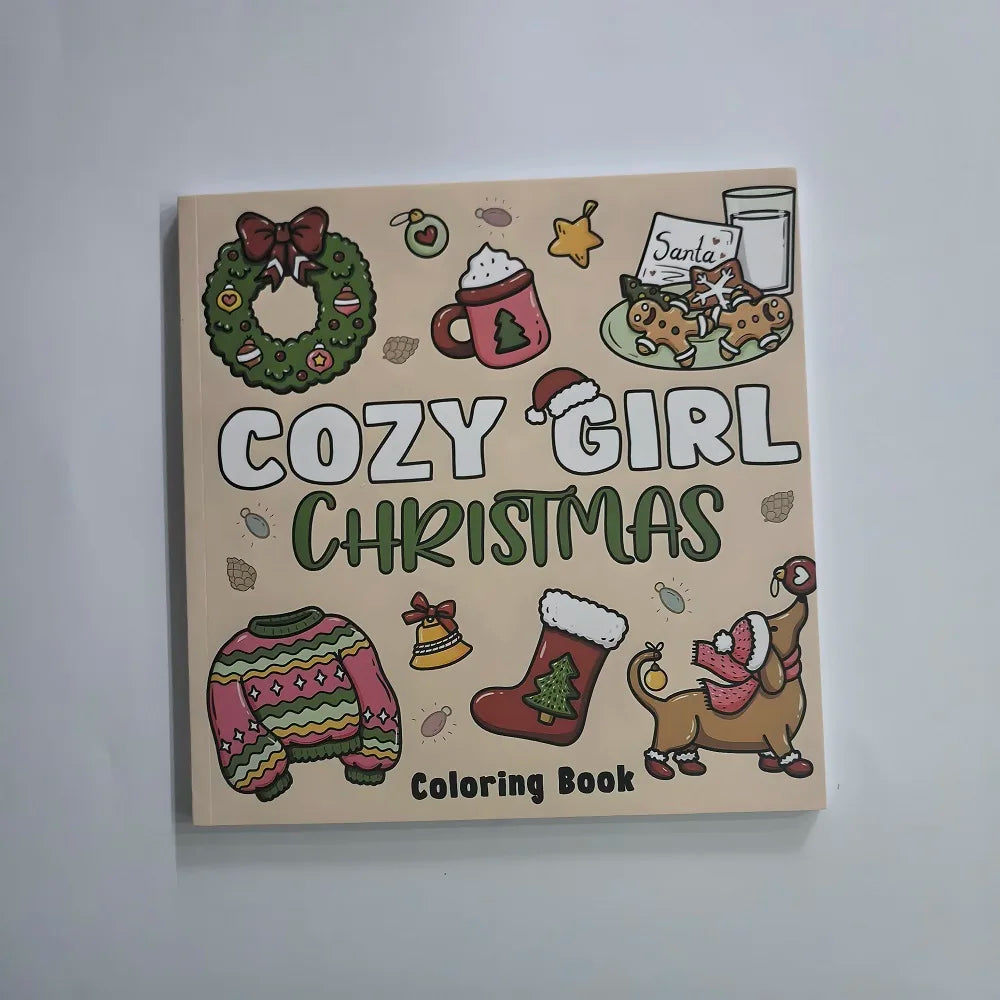 Cozy Girl Christmas Cute & Easy Coloring Book for Adults Cute Drawing Book Perfect Gift for Party and Birthday