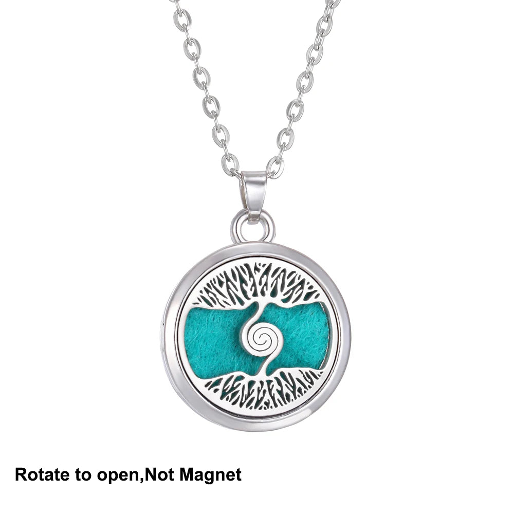 2023 New Aromatherapy Necklace Diffuser Pendant Aroma Jewelry Thread Rotate Open Locket Perfume Essential Oil Diffuser Necklace