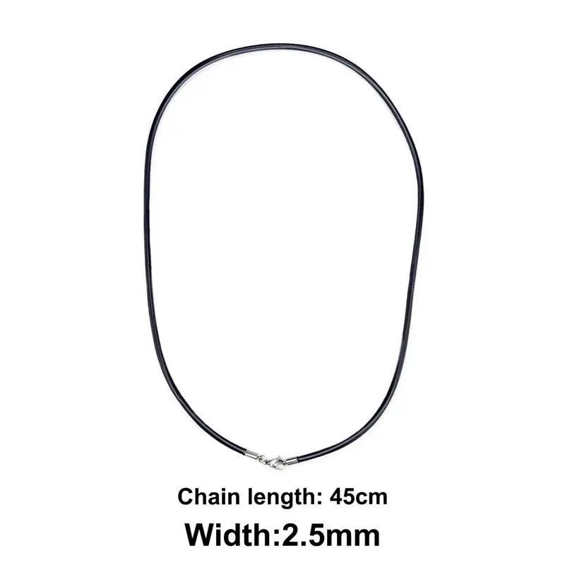 Jiayiqi Rubber Rope Necklace&Bracelets For Men Women Fashion Jewelry Gift Casual Round Neck Black Necklace DIY Rope