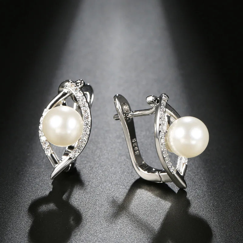 New 100% Natural Pearl Stud Earrings Genuine Natural Freshwater Pearls Earring Exquisite Jewelry Wedding Bridal Accessories