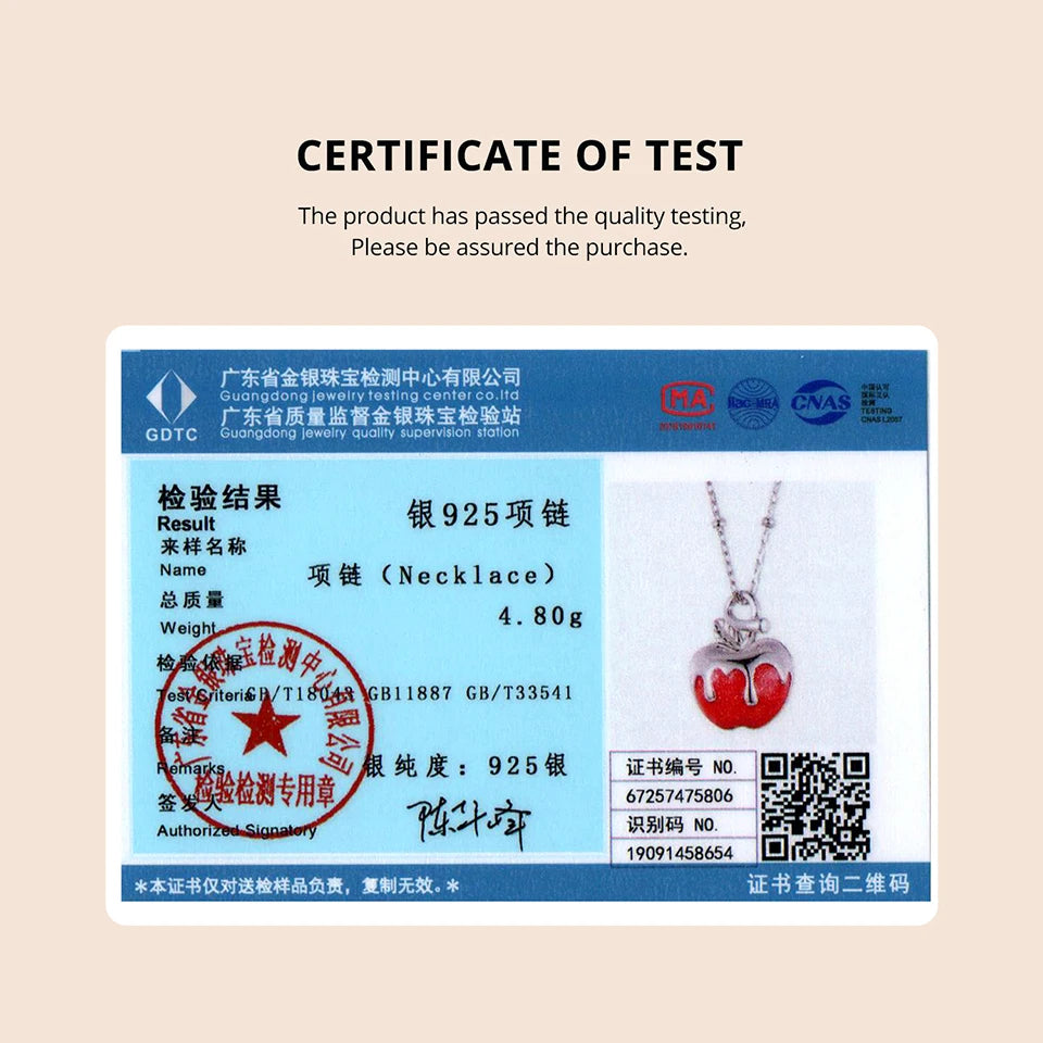 BAMOER 925 Sterling Silver Christmas Apple Pendant Necklace Adjustable Link Chain with Beads for Women Teens Xmas Jewelry Gift