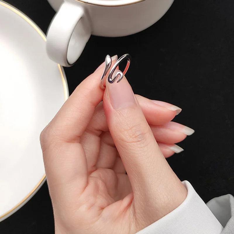 Smooth Surface Cute Animal Dolphin Adjustable Ring Silver Color Animal Ring for Women Cute Jewelry Party Bijoux Accessories Gift