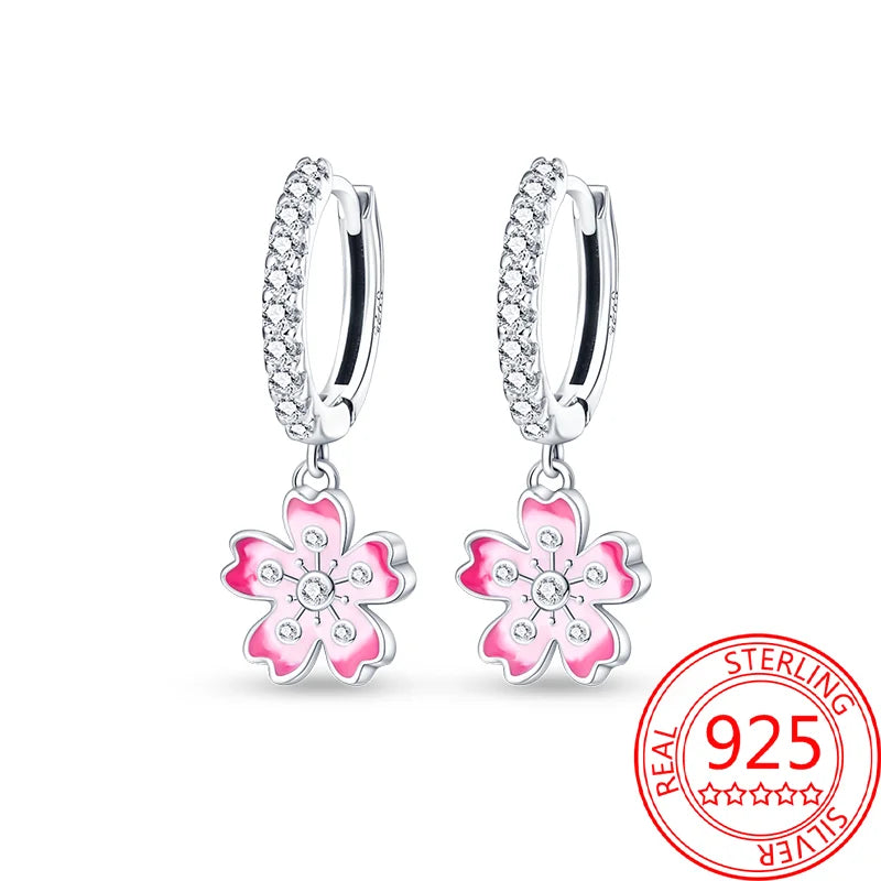 Ear Ring Series 925 Sterling Silver Star Moon Unicorn Tulip Flower Butterfly Bee Geometry Earrings Ladies Pairing with Jewelry