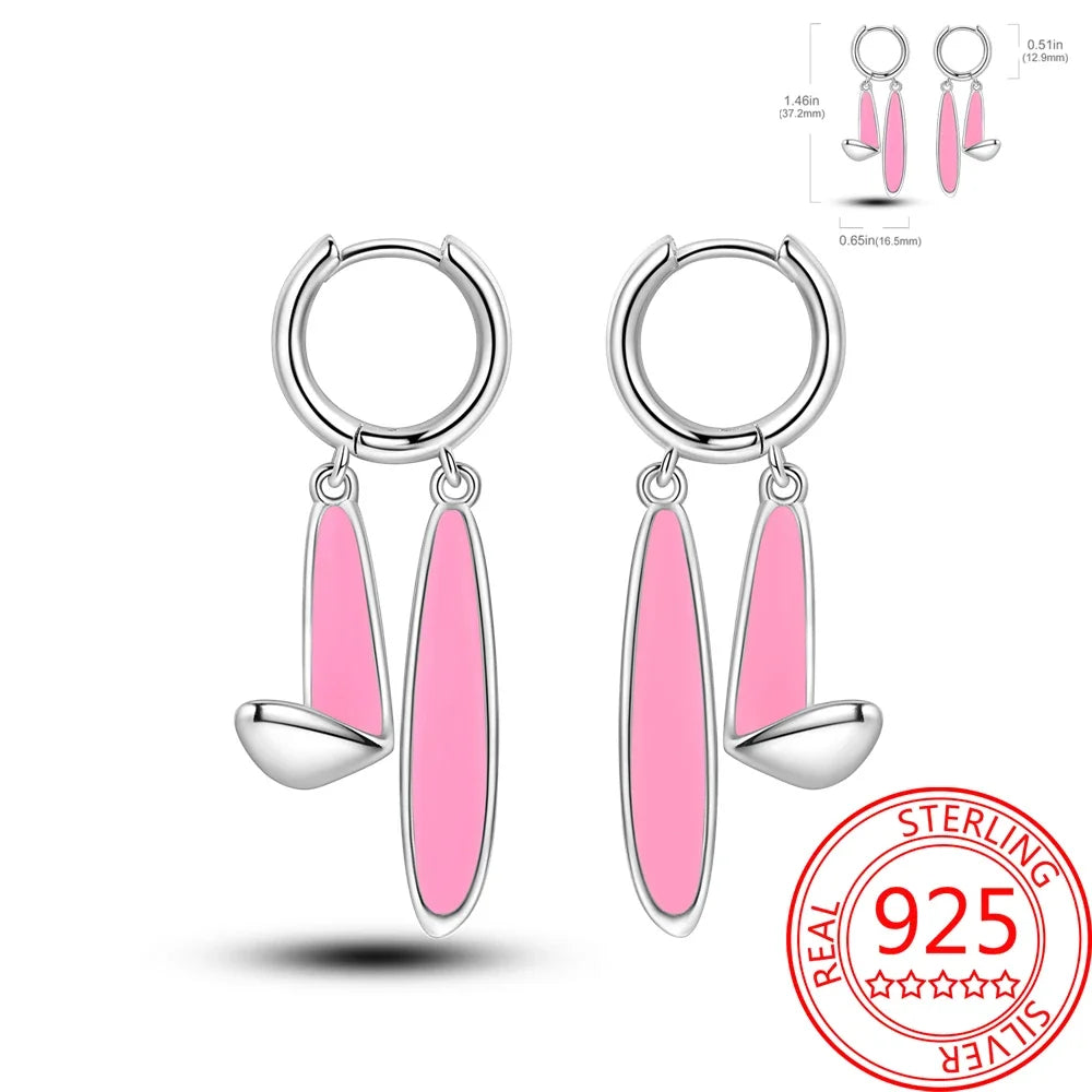 Ear Ring Series 925 Sterling Silver Star Moon Unicorn Tulip Flower Butterfly Bee Geometry Earrings Ladies Pairing with Jewelry