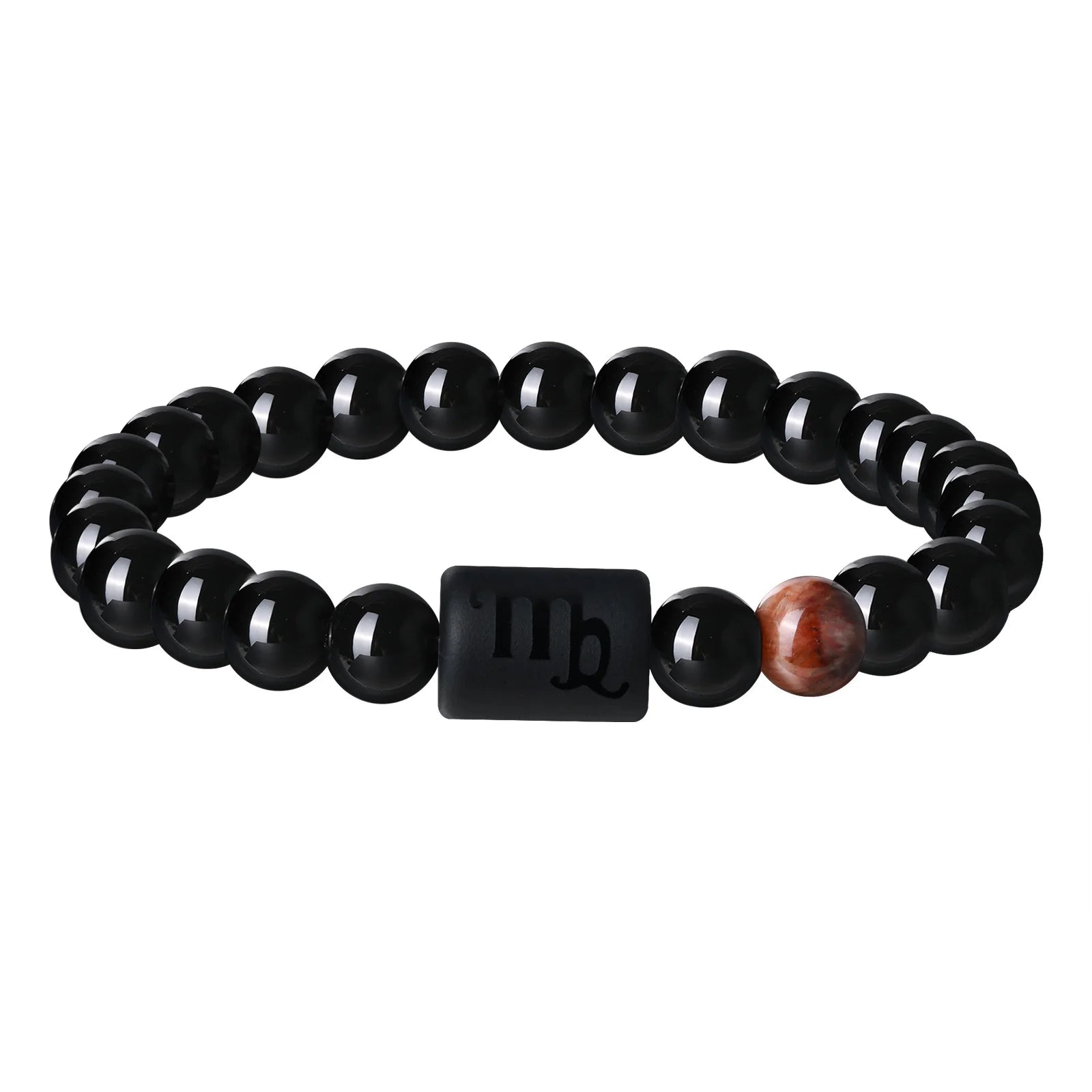 Vnox 12 Zodiac Charms Bracelets Gift for Men Dad,Both Sided Constellation Birthmonth Beaded Bracelet Wristband,Father's Day Gift