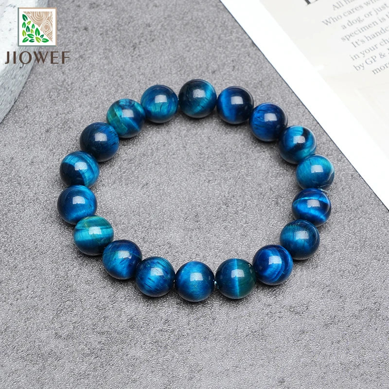 Natural Blue Tiger Eye Bracelet Made of Real Natural Stone Beads Body-Purifying Geniune for Women Pulsera Jewelry Wristband Gift