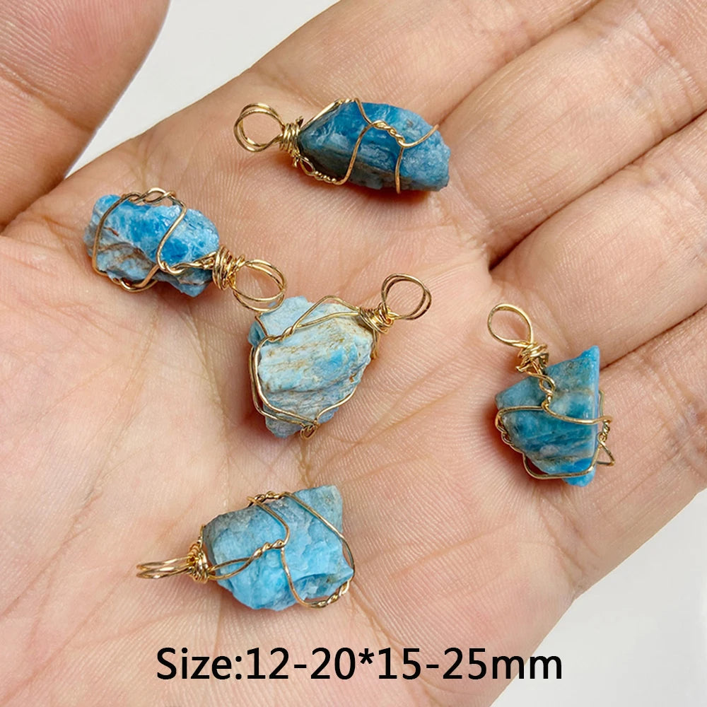 5pcs Natural Rough Stone Pendant Irregular Shape Healing Amethysts Labradorite Agat Quartz Pendants For DIY Handmade Necklace