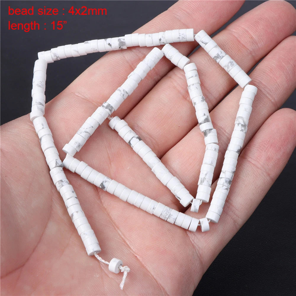 New Arrival Natural Howlite Stone Bead White Turquoises Loose Beads Jewelry Making Perles Gem Loose Beaded Diy Bracelet Necklace