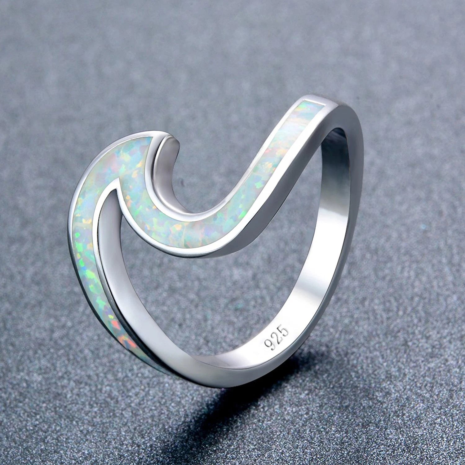 925 Sterling Silver Ocean Wave Ring - Madeinsea©