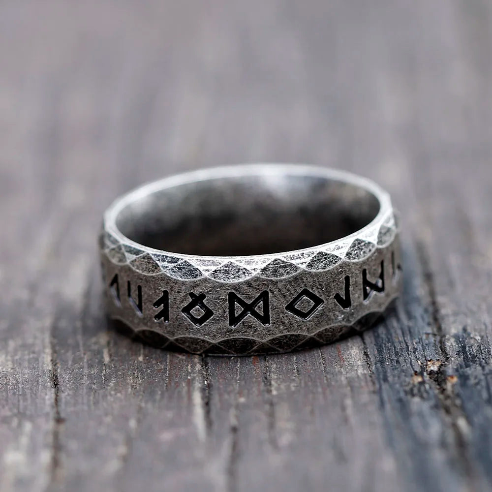 Stone Runes Rings Madeinsea© - Stainless Steel Viking Rune Ring