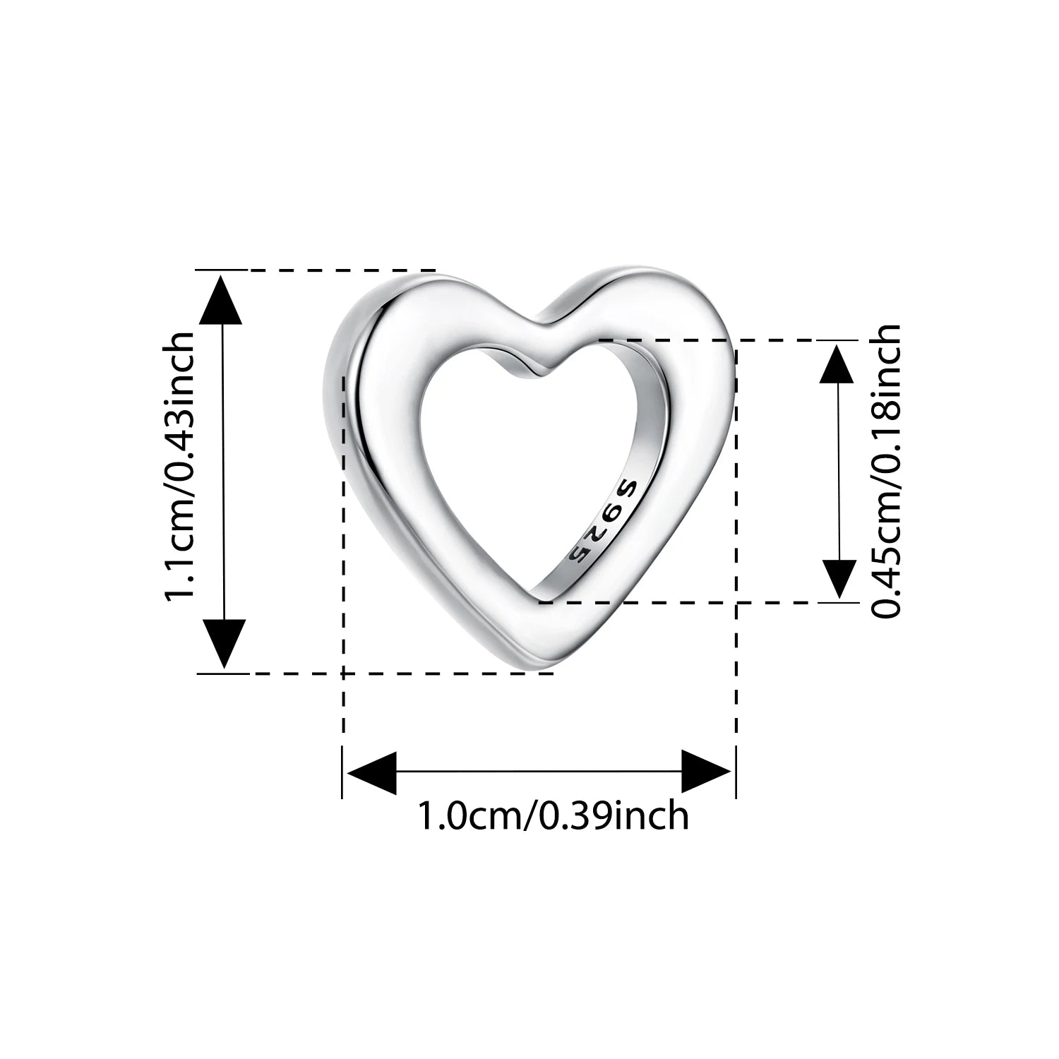 BISAER 925 Sterling Silver Heart Charm Bead Star Celtic Symbol Pendant For Women DIY Bracelet & Necklace Fine Jewelry Gift