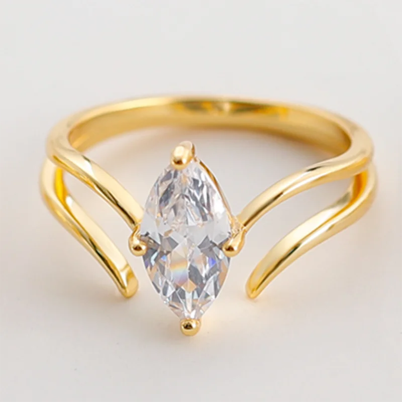 Navisafira S925 Marquise Moissanite Rings, 1/2/3 Carat Options, Gold & Silver Colors, Elegant Double Band Design