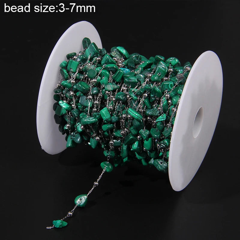 Natural Quartzs Stone Stainless Steel Chips Beads Chains For DIY Bohemia Jewelry Making Women Necklace Choker Bracelet Handmade - Madeinsea©