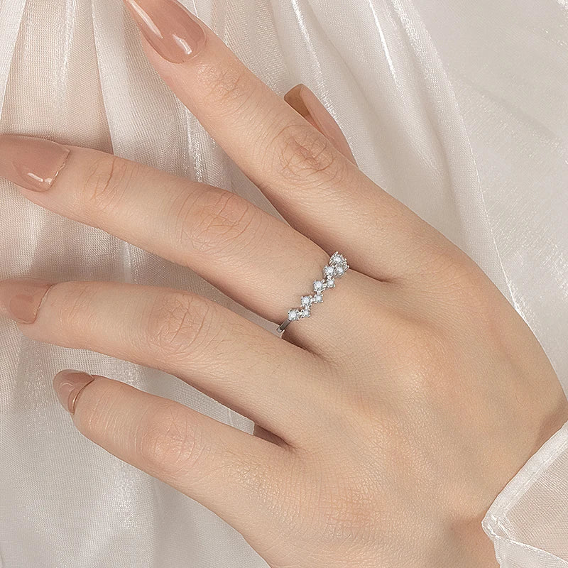 PERFANY 0.41CT Moissanite Eternal Ring for Women S925 Pure Silver Plated 18K White Gold Laboratory Diamond Fashion Jewelry - Madeinsea©