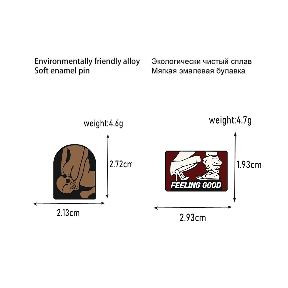 New Punk Style Dark Skull Enamel Pin High Quality FEELING GOOD Brooches Women Men Coat Lapel Pin Badges Jewelry Gift for Friend