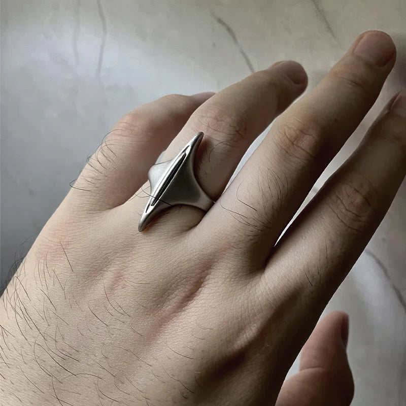 Retro The Sword of Maria Ring For Women Silver Color Punk Gothic Open Ring Handmade Unisex Designer Jewelry Accessories Gift