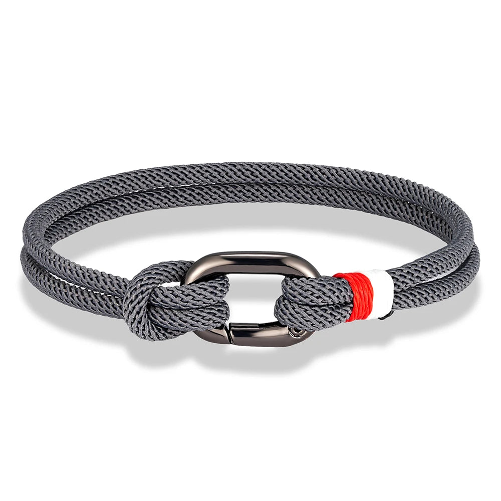 MKENDN Sport Style Handmade Braided 3mm Rope Bracelet Oval spring buckle Bracelet Couple Gift Leisure Accessories Homme Pulseria