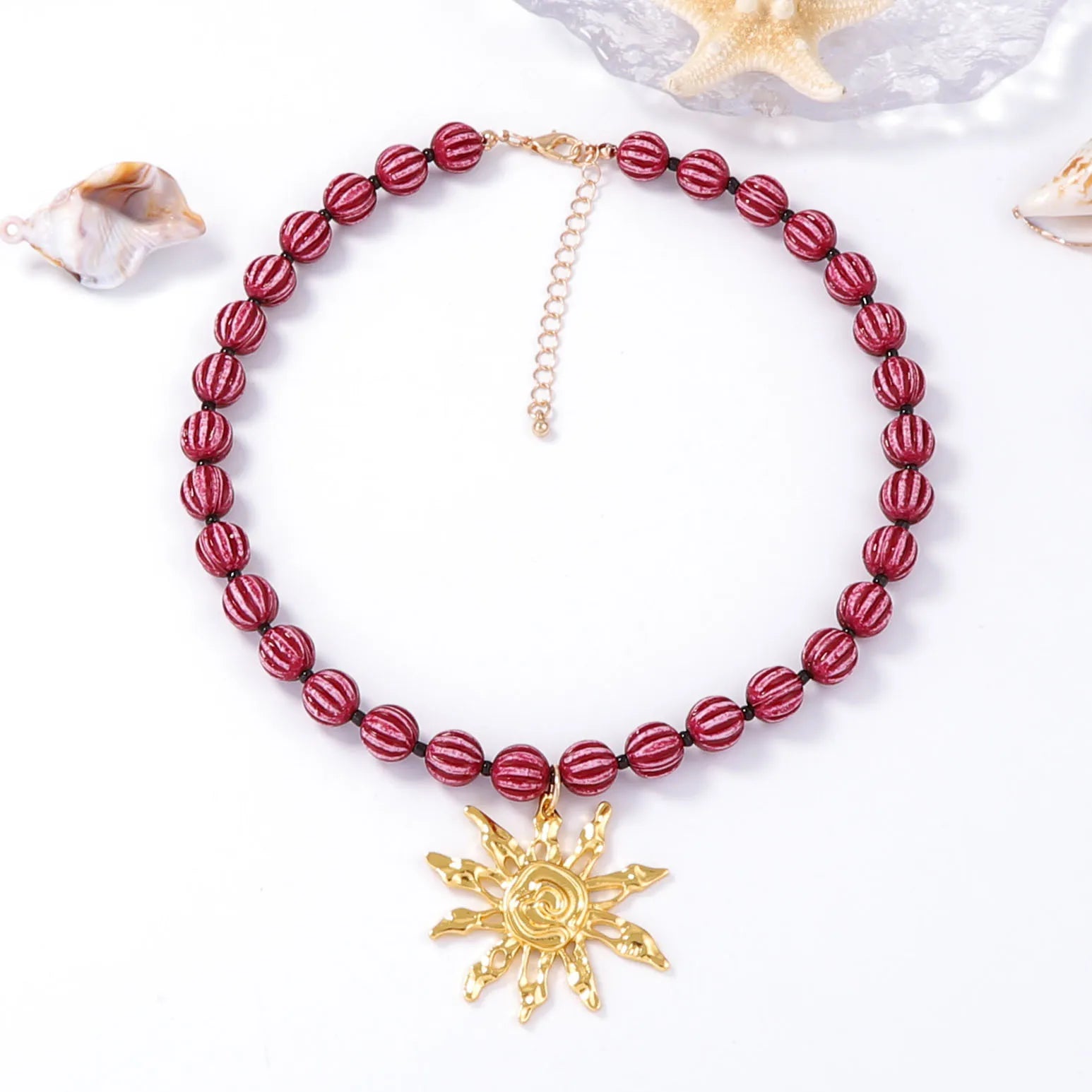 ZAA Fashion Leisure Alloy Sunflower Pendant Necklace