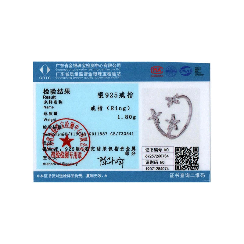 BISAER 925 Sterling SilverAutumn Leaves Open Ring Sparkling Leaf Zircon Band Plated White Gold for Women Party Fine Jewelry Gift