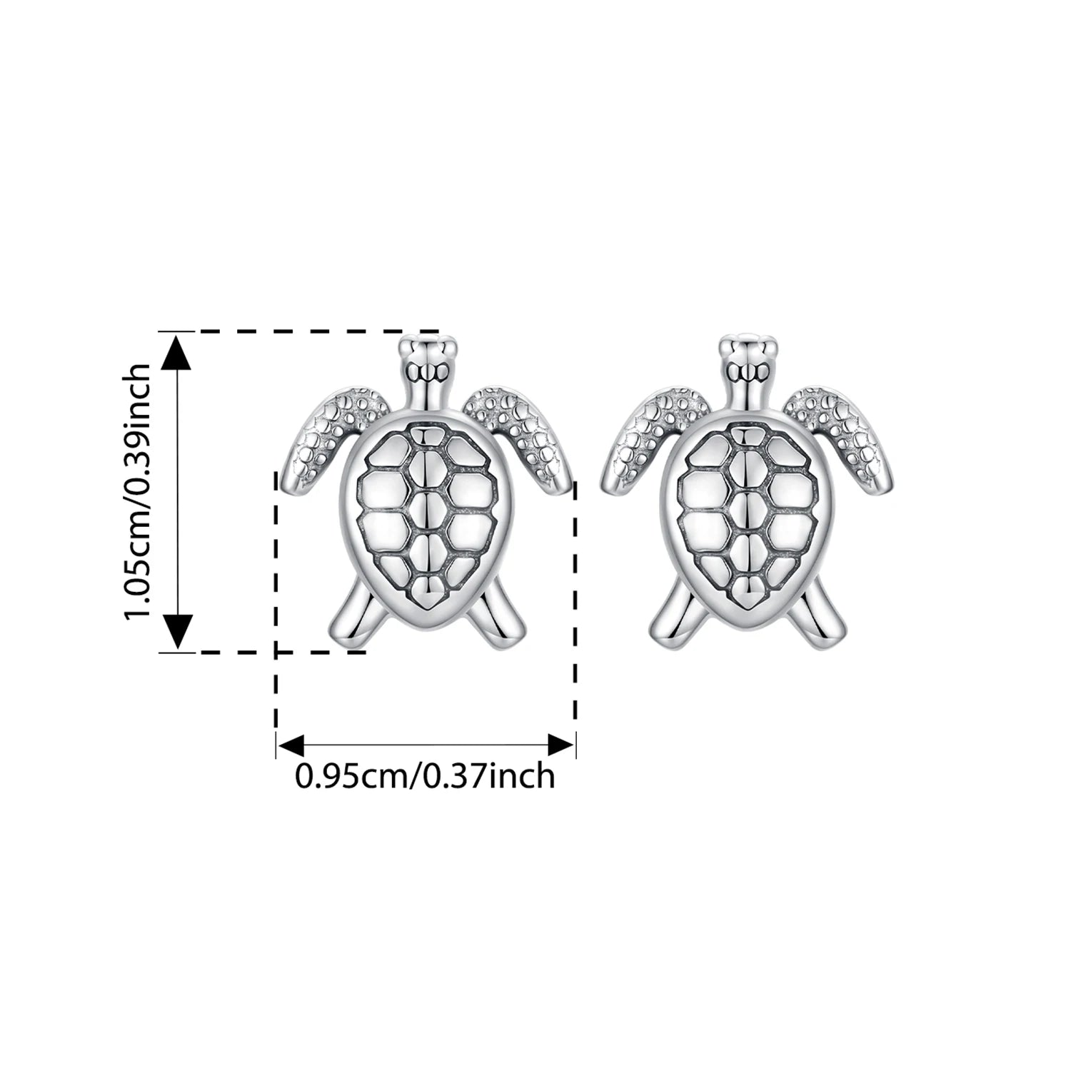 BISAER 925 Sterling Silver Cute Mini Turtle Stud Earrings Stud Ear Hypoallergenic for Women Party Fine Jewelry Vacation Gifts