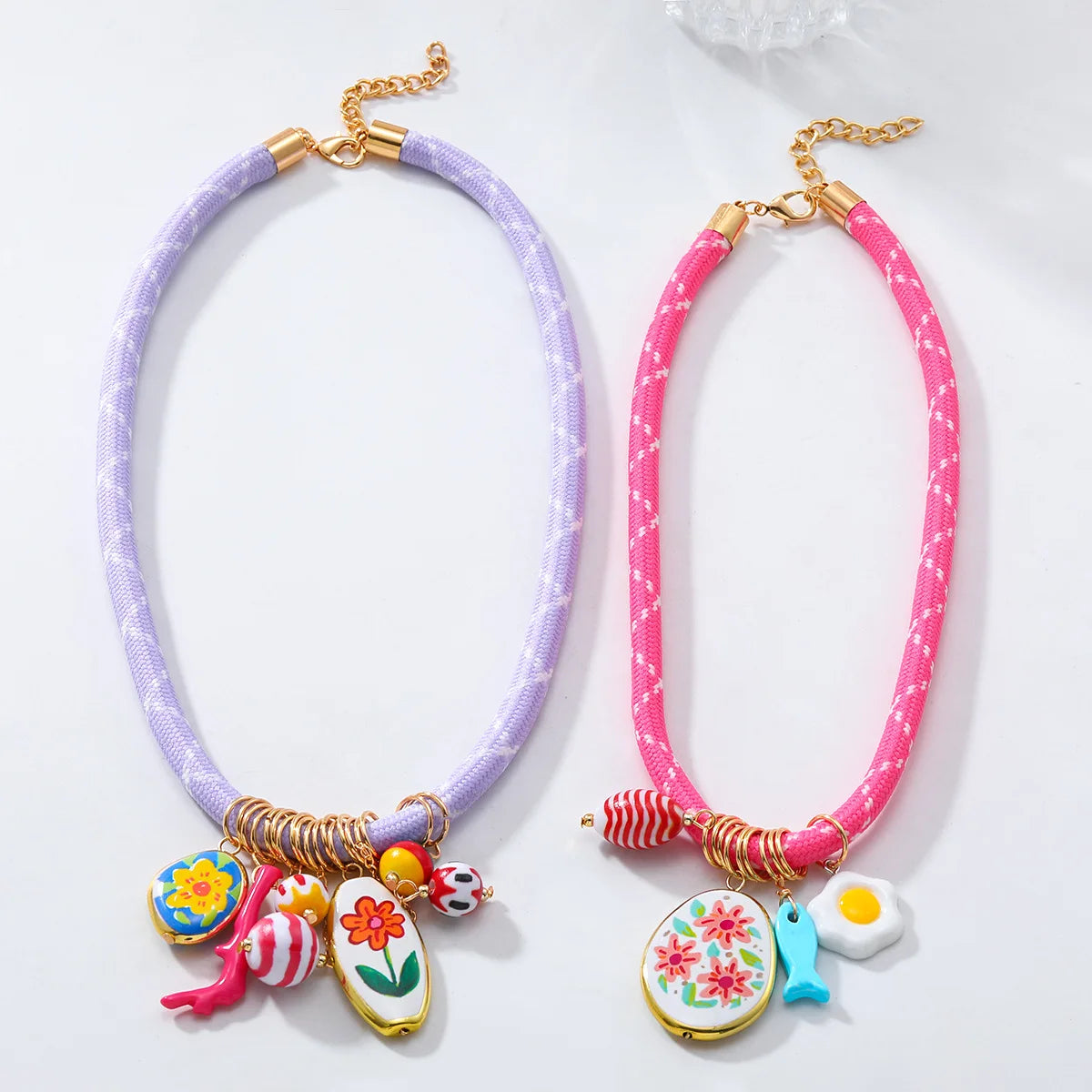 ZAA Exaggerated New Fashionable Small Flower Multi Layer Pendant Necklace