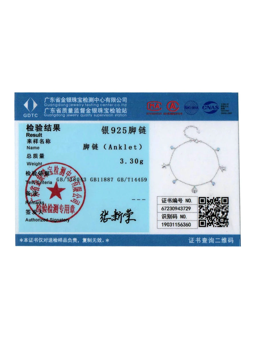 Bamoer Fußkettchen aus 925er Sterlingsilber mit Seestern- und Muschelanhänger, schlichte Kette, Fußschmuck für Frauen, platinbeschichtet, Sommerschmuck