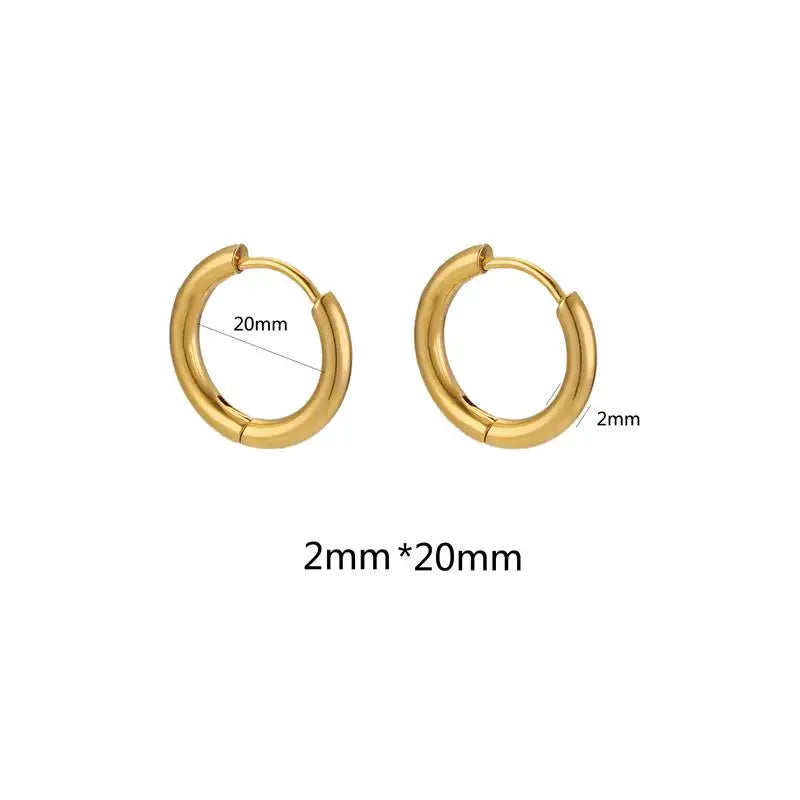 10pcs Stainless Steel Small Hoops Earring Piercing Ear Cartilage 8-20mm Women Men Stainles Steel Round Circle Pendientes