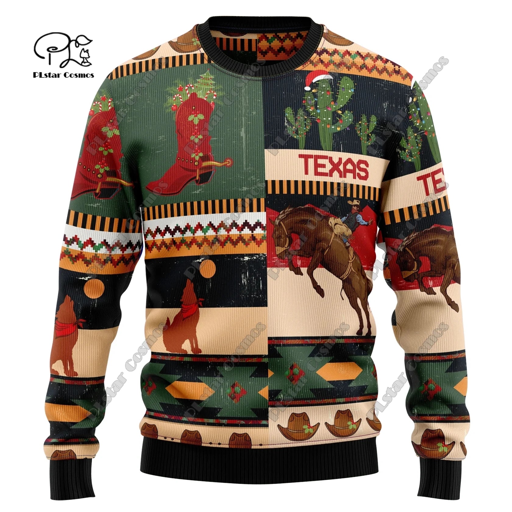 Neue 3D-gedruckte Weihnachtsmotive: Weihnachtsbaum, Weihnachtsmann-Muster, Kunstdruck, lässiger Street-Sweater, Winterpullover, Größen S-8