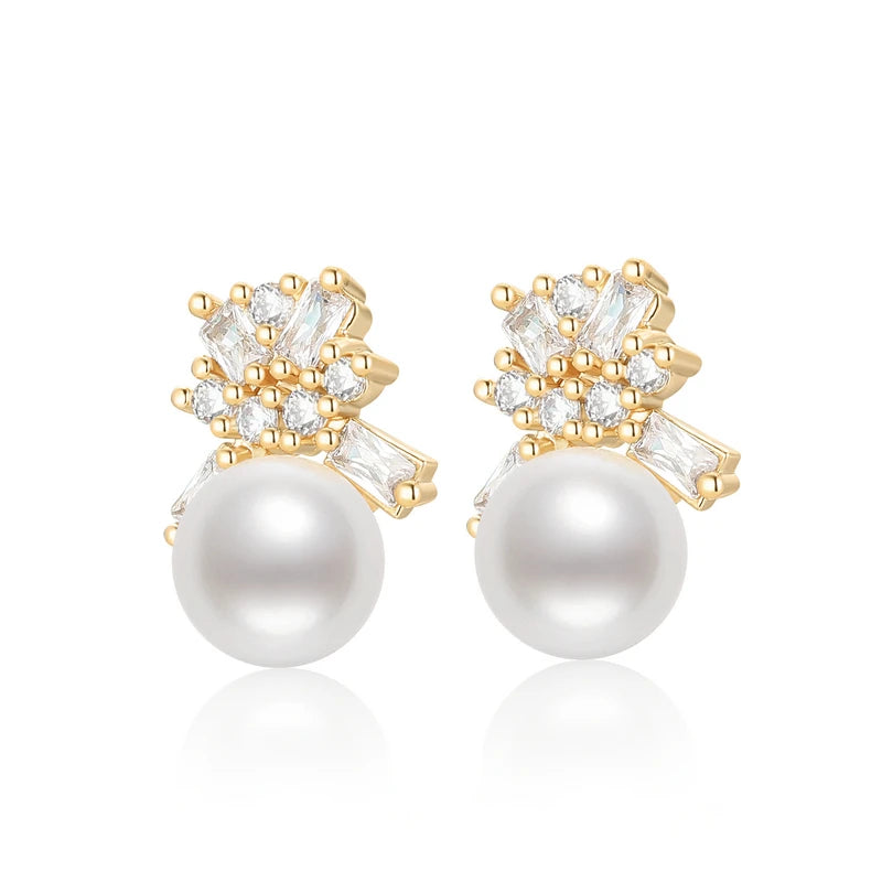 Real Natural Freshwater Pearl Fashion Earrings Ladies Elegant Earrings Jewelry Valentine's Day Girlfriend Birthday Wedding Gift