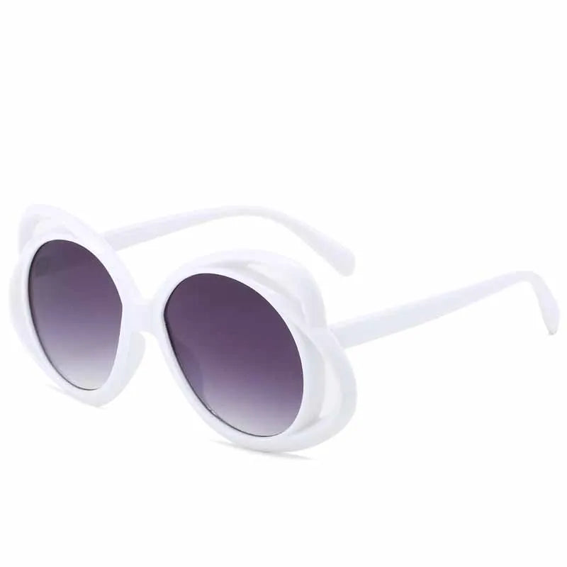 Fashion Women Flower Hollow Frame Sunglasses Fashion Goggles Personality Oversized Oval Luxury Brand Designer Sunvisors UV400