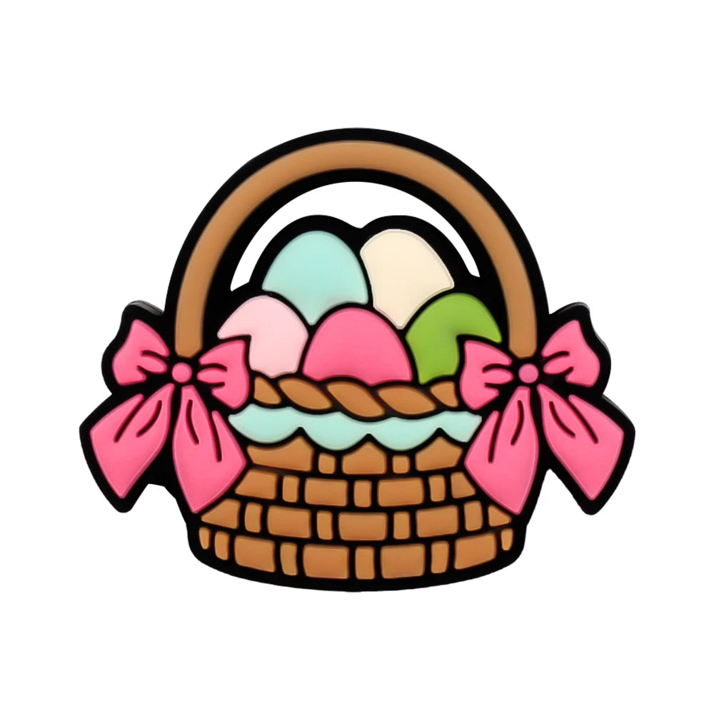 5/10pcs Silicone Beads Easter Egg Bunny Beads Cute for DIY Keychains Jewelry Accessories Bracelet Making Pen Decor Creative Gift