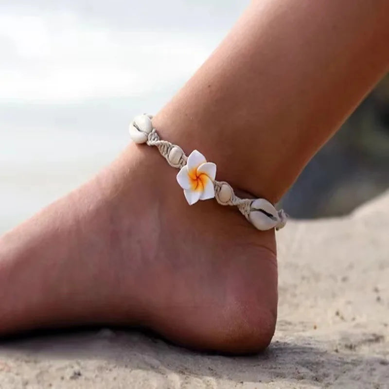 Boho Starfish Conch Shell Beads Anklet Bracelet On The Leg Pineapple Flower Anklets Barefoot For Women Leg Chain Beach Jewelry - Madeinsea©