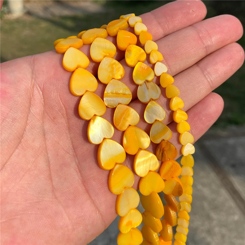Natural Heart Shape Freshwater Shells Bead Muticolor Dyed Mother of Pearl Shell Loose Spacer Beads For For Jewelry Making DIY - Madeinsea©