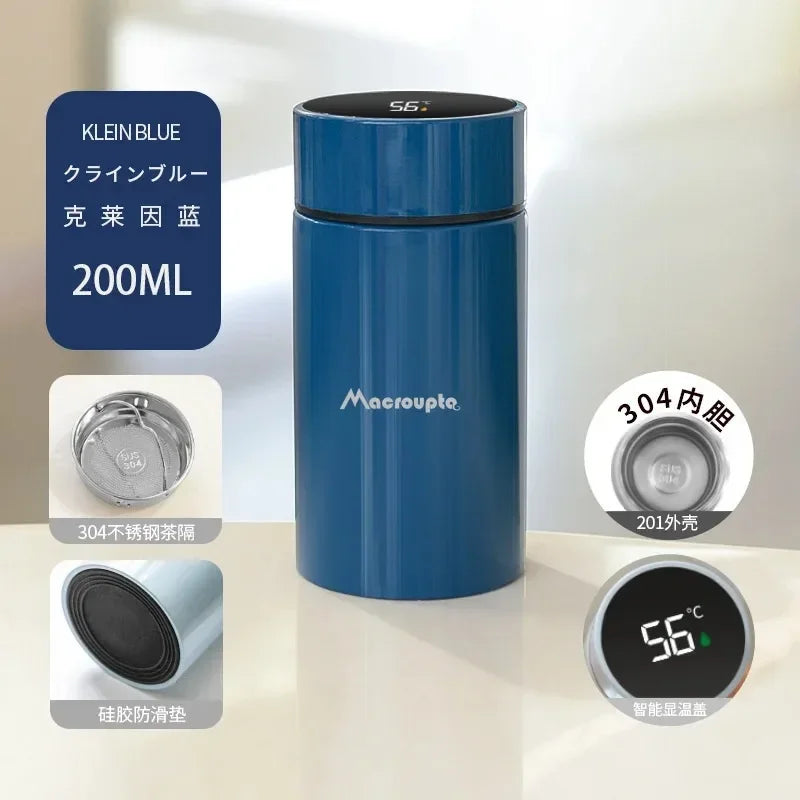 Temperature Display Thermos Cup Thermos Stainless Steel 200ml Gift Mini Pocket Cup Drinkware Kitchen Dining Bar Home Smeg Bottle