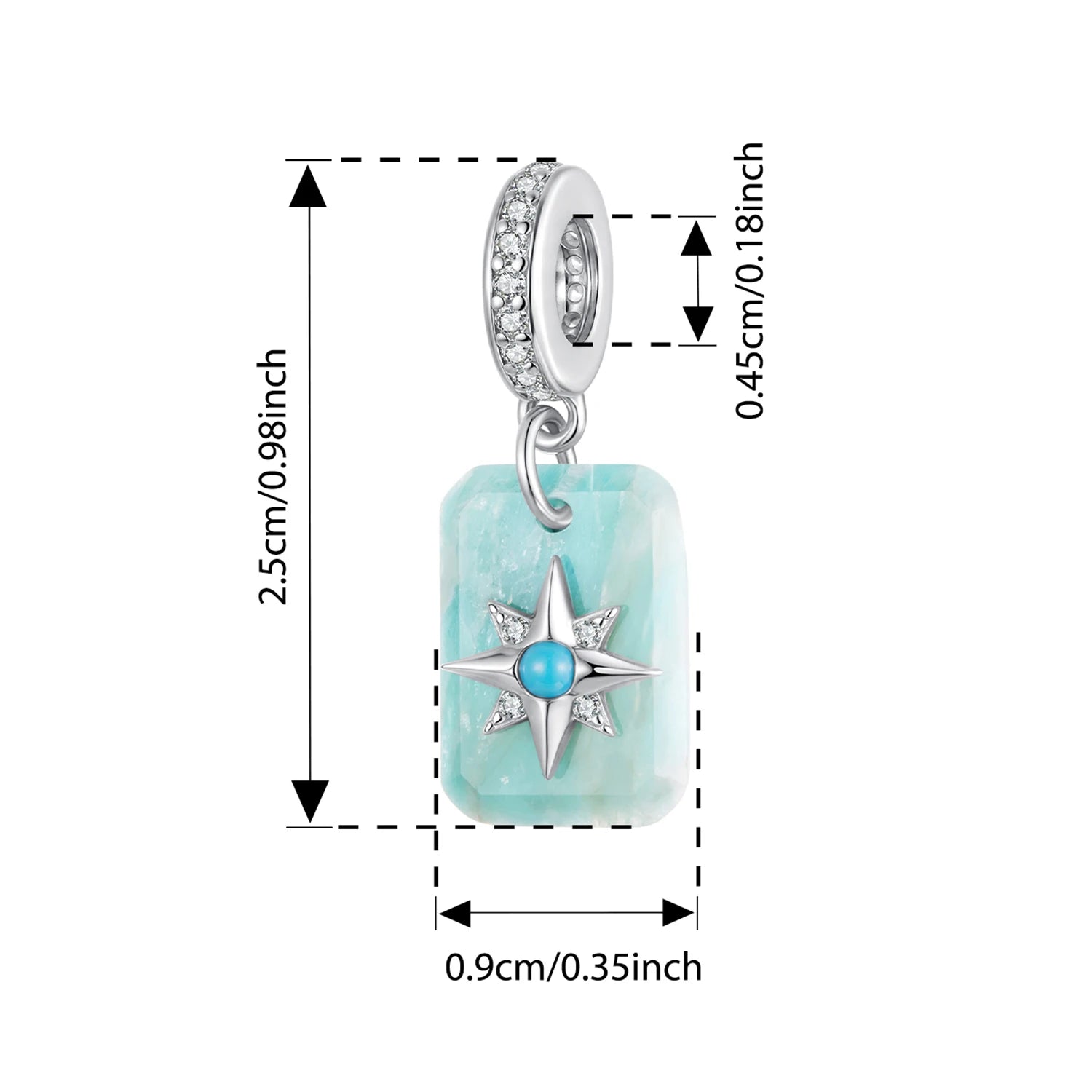 BAMOER Heilender lila Kristall Unendlichkeitsanhänger Sternenamazonit-Charm Auge des Horus Passend für Original-Armbänder DIY-Schmuckzubehör