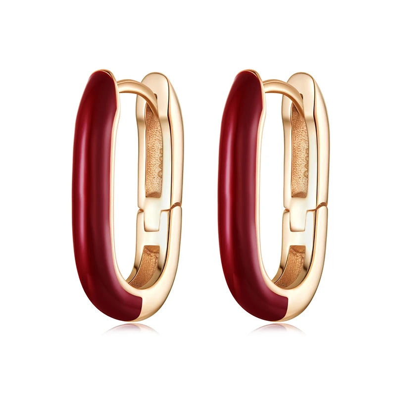 BAMOER 925 Sterling Silver Angela Red Double Heart Stud Earrings Bowknot Cross Earrings for Women Teens Cute Huggies Jewelry