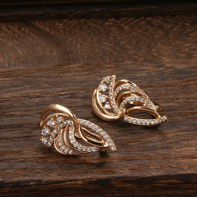 Solid 14K Gold Jewelry Earring Women Fine Aros Mujer Oreja Earrings for Women Orecchini 14 K Yellow Gold Bizuteria Jewelry
