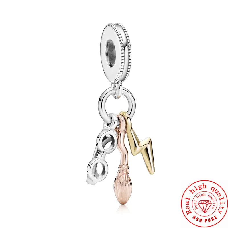 MINISO Disney Hot selling S925 Sterling Silver Harry Potter Charm Suitable Original Pandora Bracelet Exquisite Gift For Women